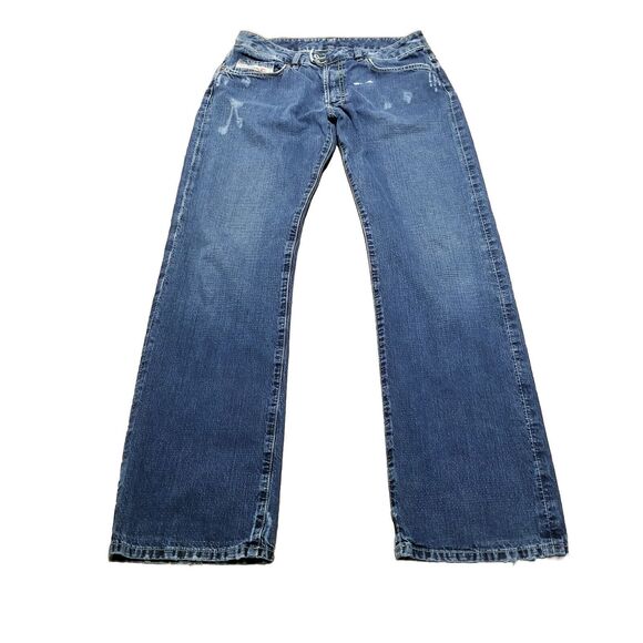 Diesel Industries Jeans Men Size 32 Button Fly Vintage Distressed Denim (33x33) - Picture 1 of 5